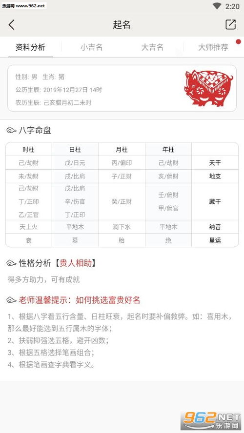 生辰八字起名字免费测试