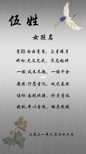 伍姓男孩取名100分